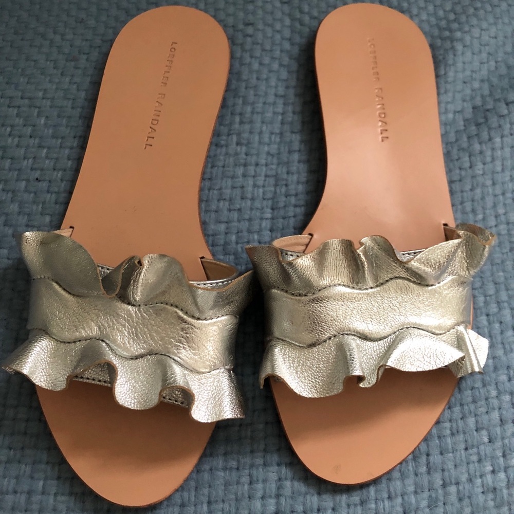 Loeffler Randall Silver Ruffle Sandal